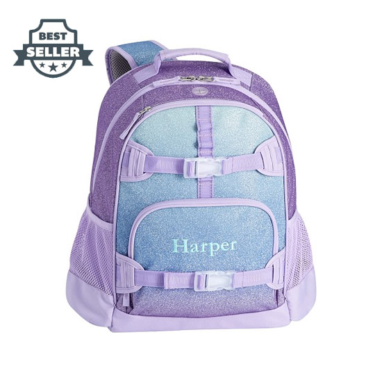 포터리반 스파클 글리터 가방 초등 백팩 Potterybarn Lavender &amp; Aqua Ombre Sparkle Glitter Kids Backpacks